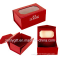Red Special Paper Folding Box with Top Clear PVC Window